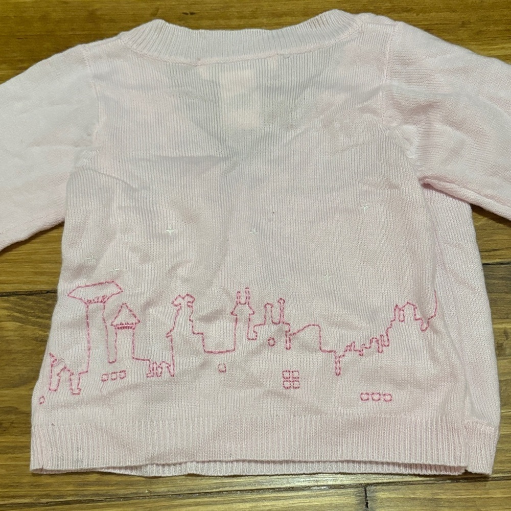 Rare Vintage Disney Store Stitched Pink Cardigan Size 18 Months.